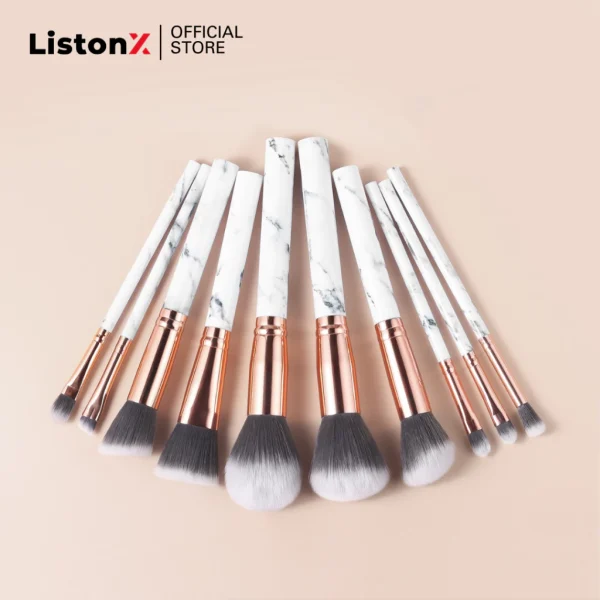 ListonX 10-Piece Soft-Stone Makeup Brush Set - Image 5