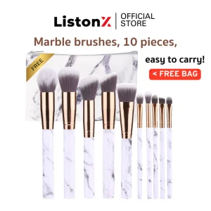 ListonX 10-Piece Soft-Stone Makeup Brush Set